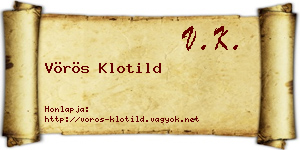 Vörös Klotild névjegykártya